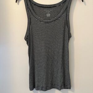 American Eagle black and white striped tank top